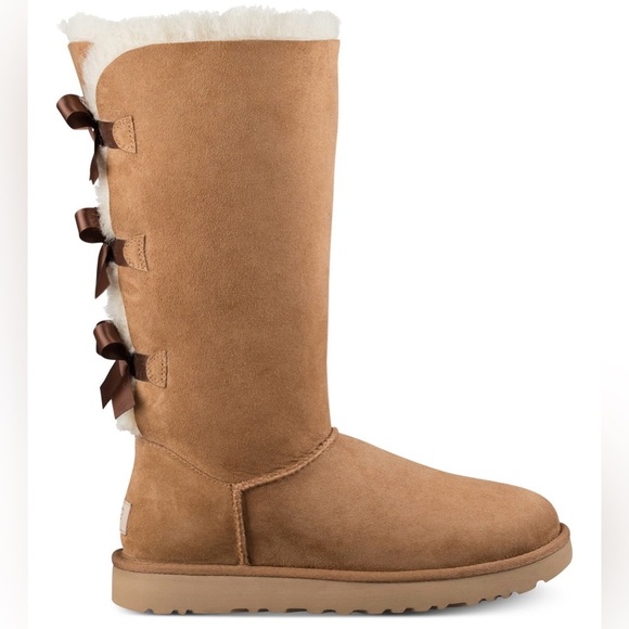 UGG Women's Bailey Bow Tall II Chestnut Suede Boots Size 8 Retail for $250 - Picture 11 of 11